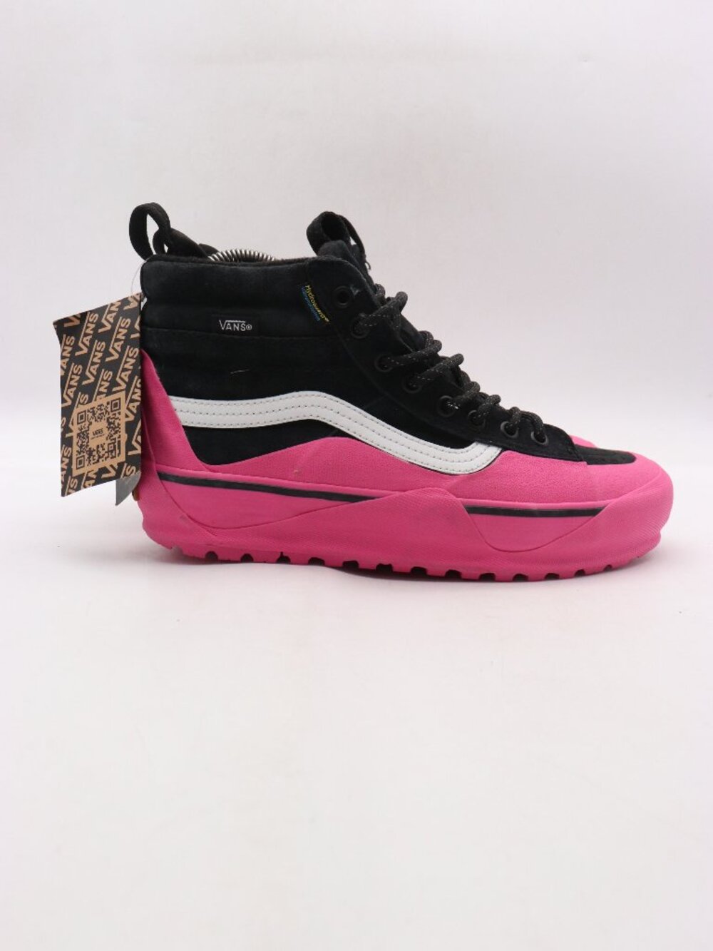 Vans Women's Black and Pink High-Top Sneakers